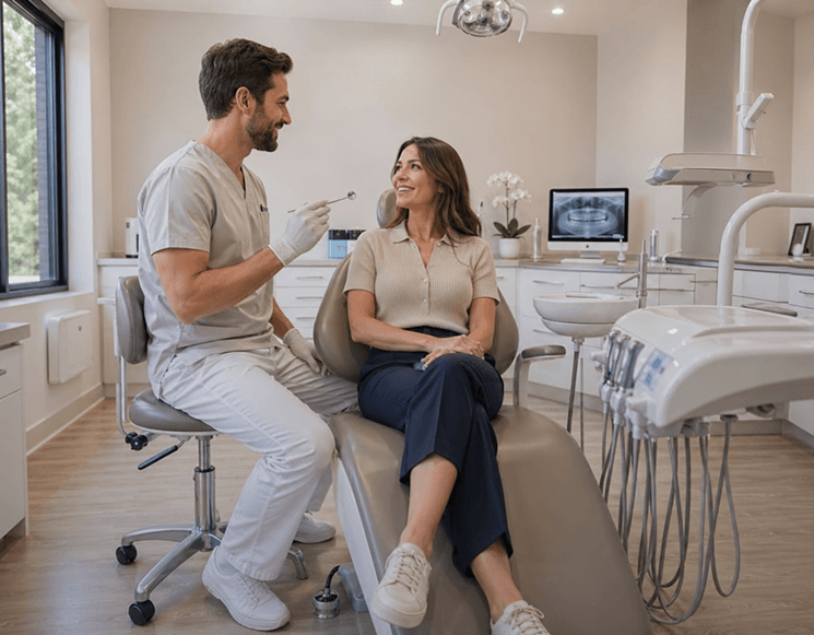 Smiling patient in dental chair